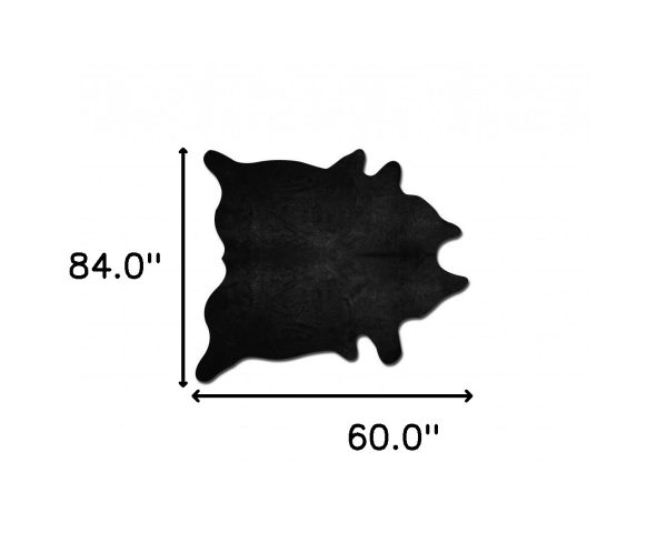 60" x 84" Black Cowhide - Area Rug - Image 3
