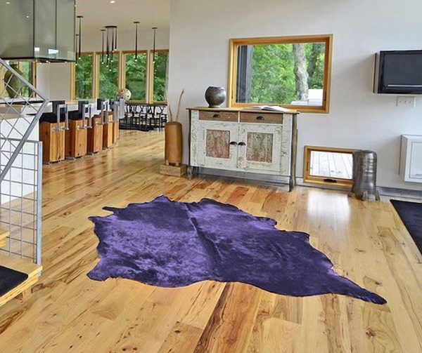 60" x 84" Purple Cowhide - Area Rug - Image 3