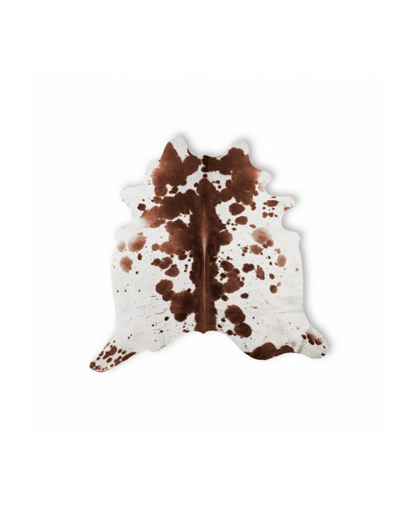 Brown and White Spotted Natural Cowhide Area Rug - Image 2