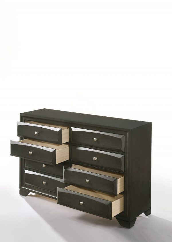 58" X 17" X 40" Antique Gray Rubber Wood Dresser - Image 2