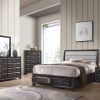 31" X 17" X 48" Antique Gray Rubber Wood Chest - Image 3