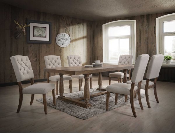84" X 42" X 30" Weathered Oak Dining Table - Image 2