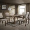19" X 23" X 43" 2pc Cream Linen And Weathered Oak Side Chair - Image 4