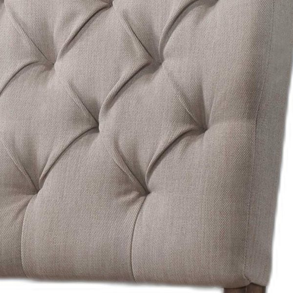 19" X 23" X 43" 2pc Cream Linen And Weathered Oak Side Chair - Image 5