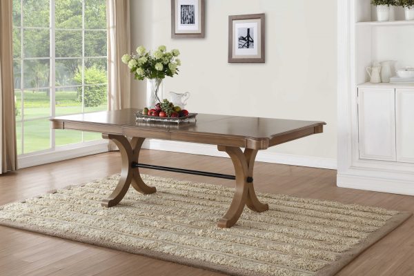 64-88" X 44" X 30" Gray Oak Dining Table - Image 2