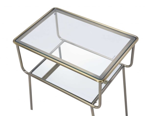 19" X 13" X 25" Antique Brass Metal End Table - Image 2