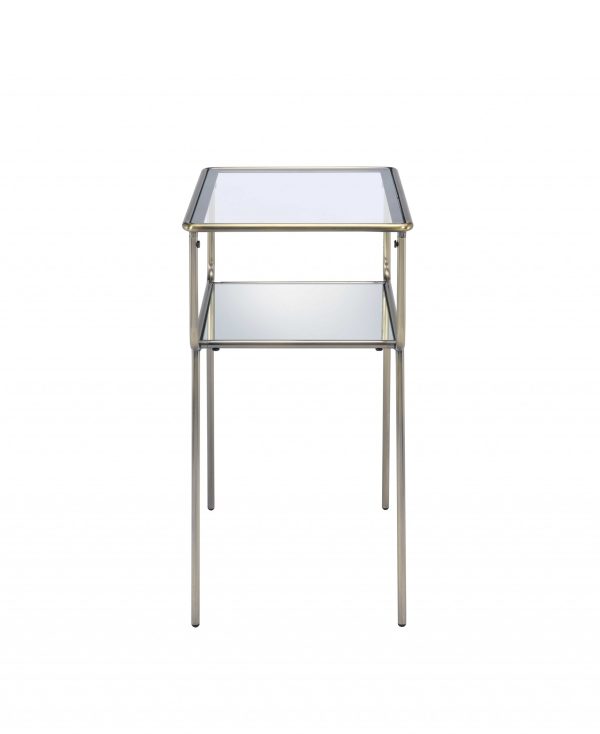 19" X 13" X 25" Antique Brass Metal End Table - Image 4