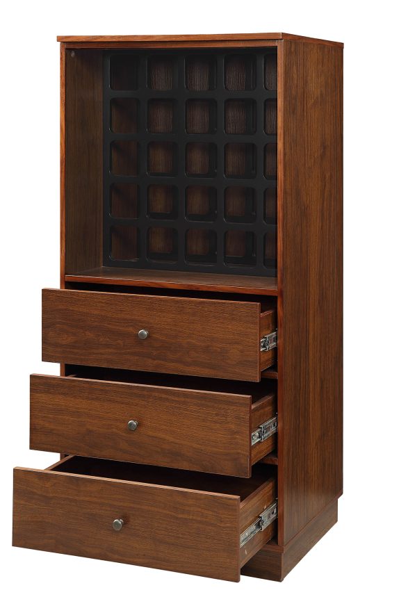 24" X 20" X 52" Wine Cabinet In Walnut - Mdf - Image 4