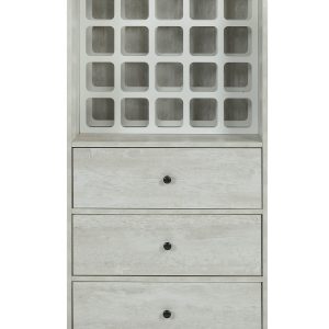 24" X 20" X 52" Wine Cabinet In Antique White - Mdf