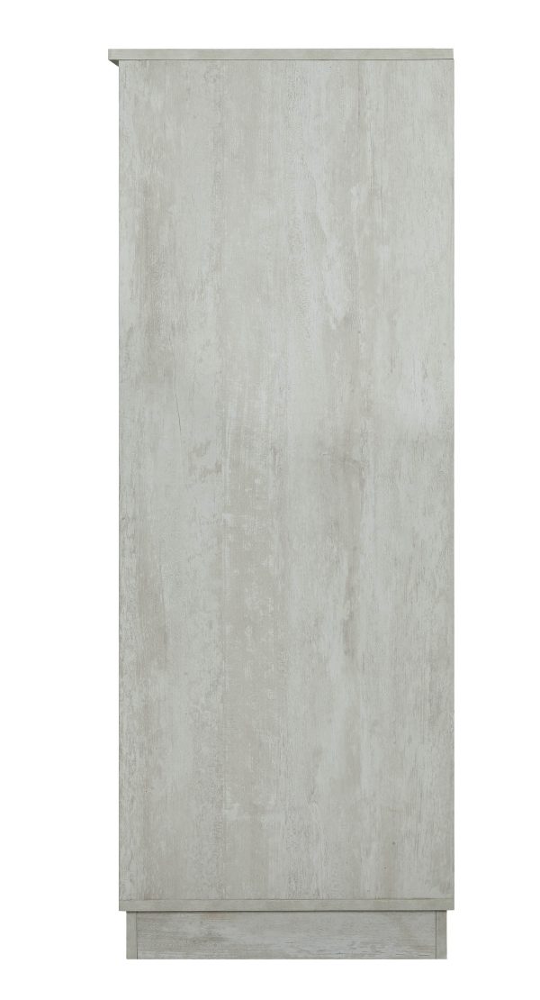24" X 20" X 52" Antique White Mdf Wine Cabinet - Image 2