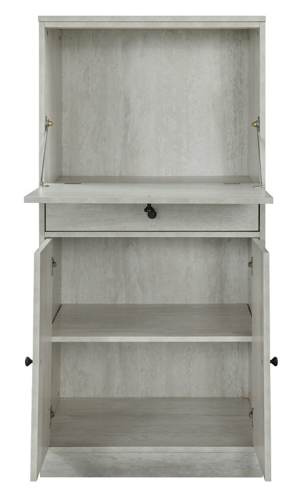 24" X 20" X 52" Antique White Mdf Wine Cabinet - Image 5