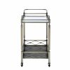 32" X 16" X 30" Antique Brass Metal Serving Cart - Image 2