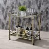 32" X 16" X 30" Antique Brass Metal Serving Cart - Image 4