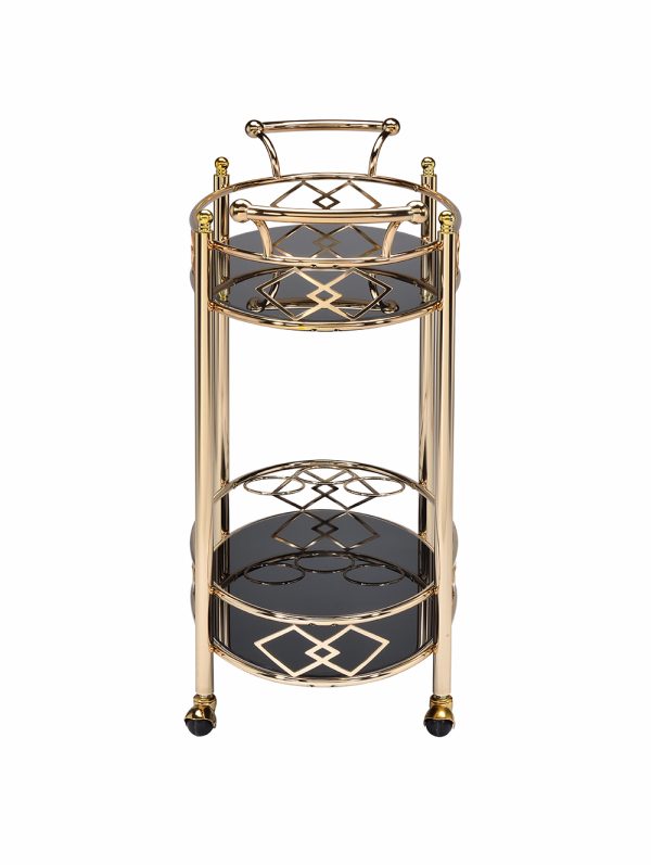 35" X 16" X 32" Gold Metal Serving Cart - Image 2