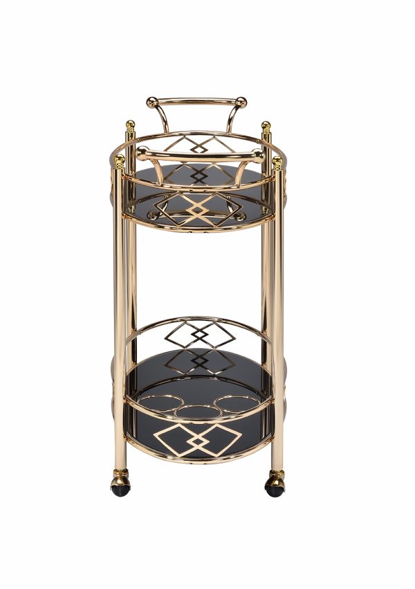 35" X 16" X 32" Gold Metal Serving Cart - Image 3