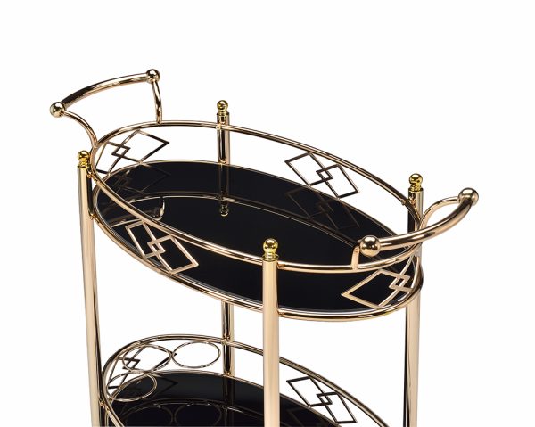 35" X 16" X 32" Gold Metal Serving Cart - Image 4