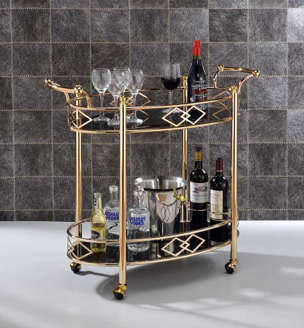 35" X 16" X 32" Gold Metal Serving Cart - Image 5