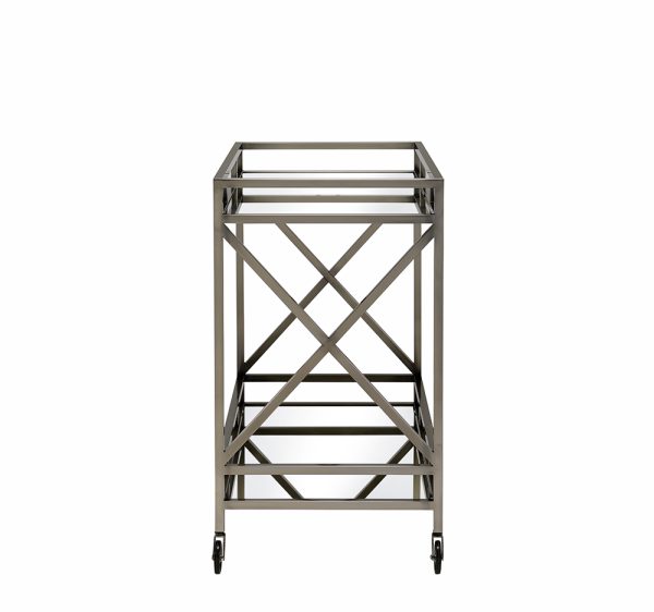 34" X 20" X 35" Antique Brass Metal Serving Cart - Image 2