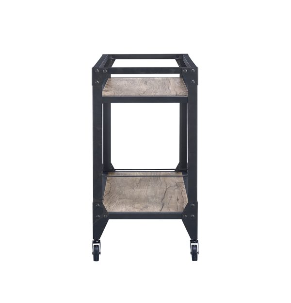 32" X 16" X 31" Black Metal Serving Cart - Image 3