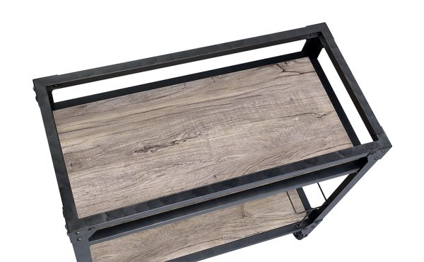 32" X 16" X 31" Black Metal Serving Cart - Image 4