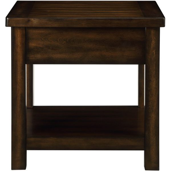 Rich Dark Wood Side Table with Drawer?"This Rich Dark Wood Side Table is a must-have addition to any space. Its dark wood finish and stylish handle provides a traditional look and feel - Image 4