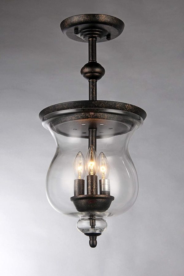 Madigan 3-light Clear Glass 10-inch Antique Pendant Lamp - Image 3