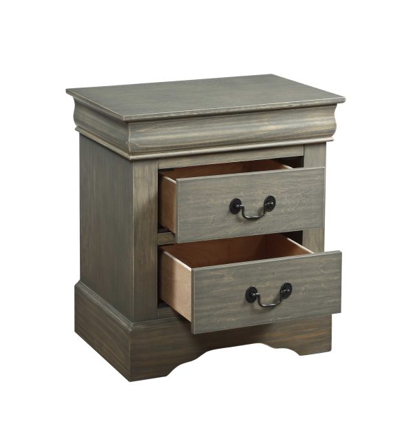 15.67" Rectangular Two Drawers Nightstand With Solid Wood Top - Image 3