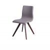 Set of 2 Taupe Faux Leather Dining Chairs