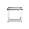 Side Table 10 mm Tempered Clear Glass Top Polished Stainless Steel Frame Acrylic Legs
