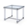 Side Table 10 mm Tempered Clear Glass Top Polished Stainless Steel Frame Acrylic Legs - Image 2