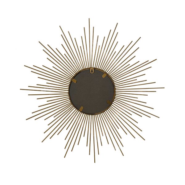 26 Round Gold Metal Sunburst Framed Wall Mirror - Image 3