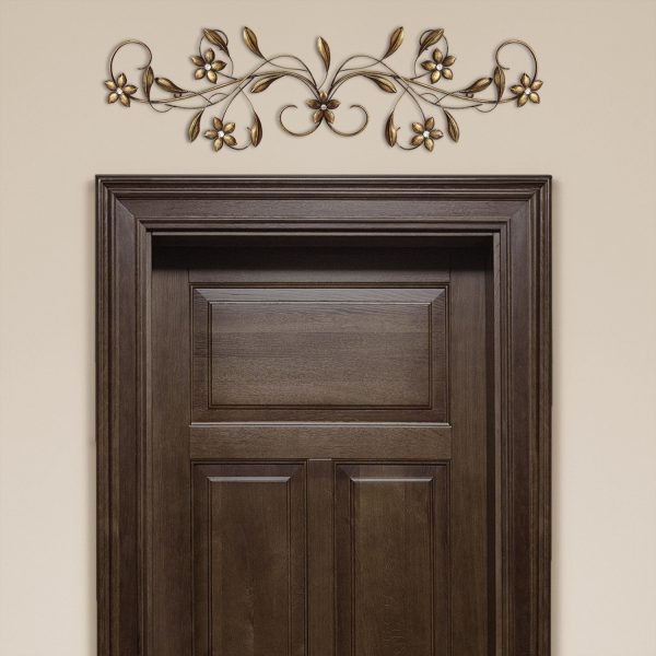 Antique Gold Metal Scroll Wall Decor - Image 2