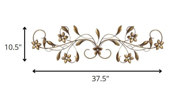 Antique Gold Metal Scroll Wall Decor - Image 3