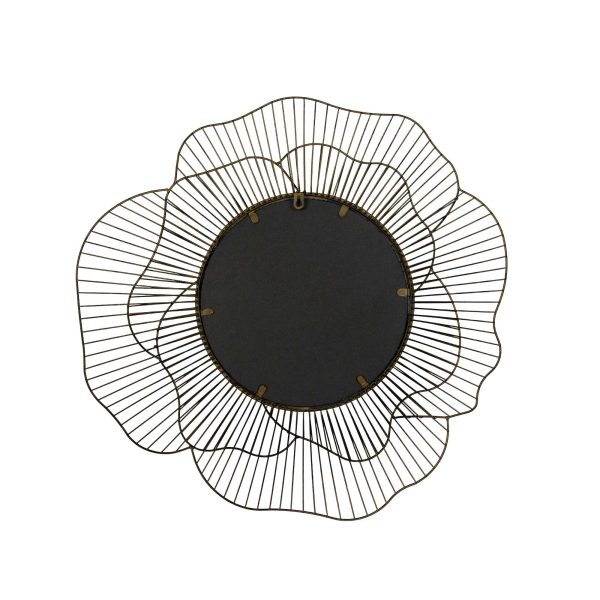 28.25 Round Gold Flower Metal Wall Mirror - Image 3