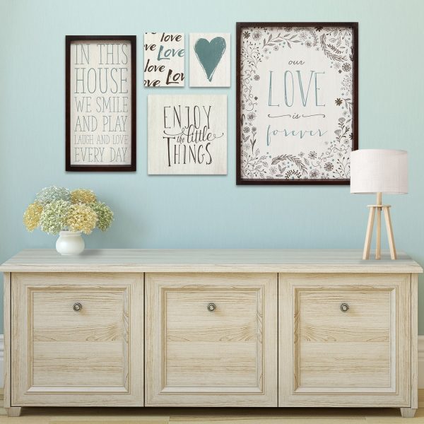 24 X 1 X 18 5Pcs Multi-color Love Is Forever Wall Art - Image 2