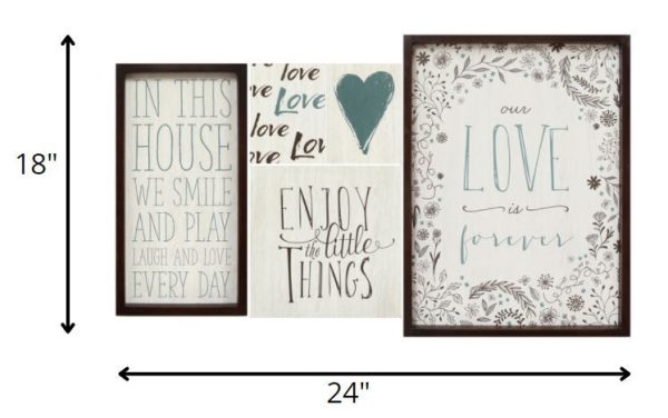 24 X 1 X 18 5Pcs Multi-color Love Is Forever Wall Art - Image 3