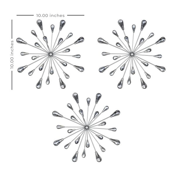 Acrylic Burst Silver Metal Wall Decor - Image 2