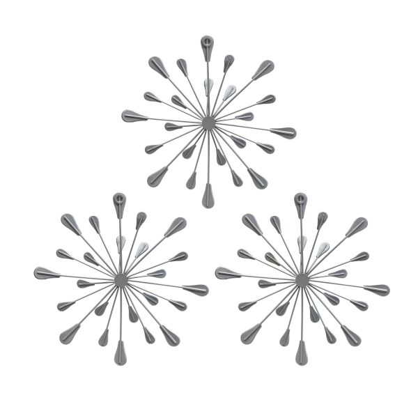Acrylic Burst Silver Metal Wall Decor - Image 3