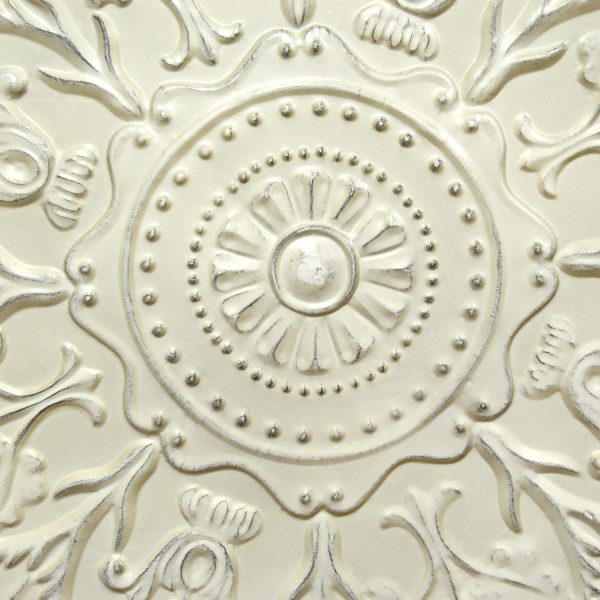 Distressed Floral Shabby Medallion Metal Wall Decor - Image 2