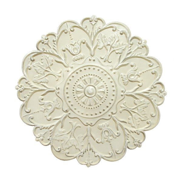 Distressed Floral Shabby Medallion Metal Wall Decor - Image 4