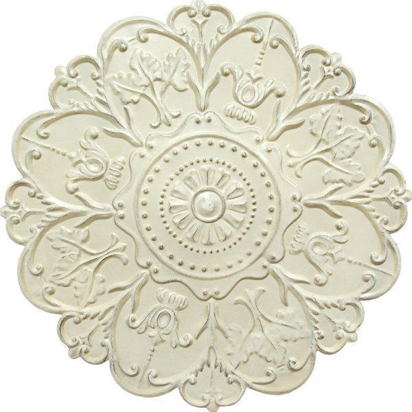 Distressed Floral Shabby Medallion Metal Wall Decor - Image 5