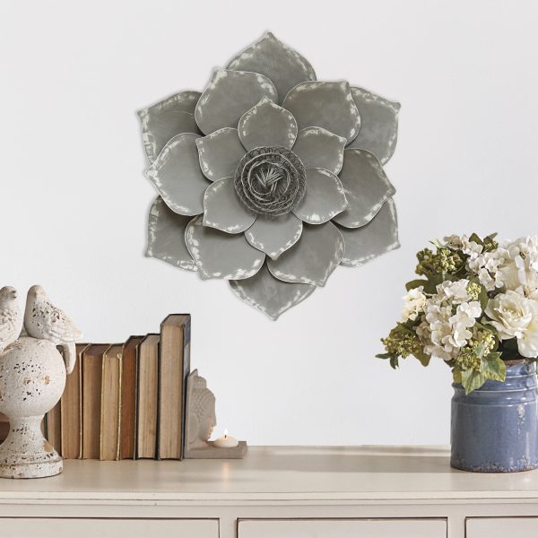 Well-Crafted Grey Lotus Wall Decor - Image 2
