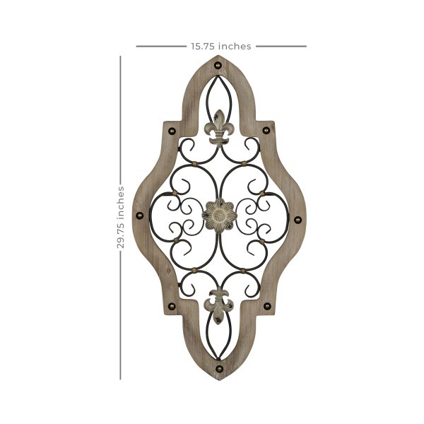 French Country White-Wash Metal Scroll Wall Decor - Image 3