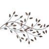 Gold and Teal Blowing Leaves Metal Wall Decor - Image 4