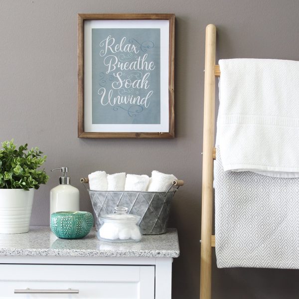 Relax Breathe Soak Unwind Framed Bath Art - Image 2