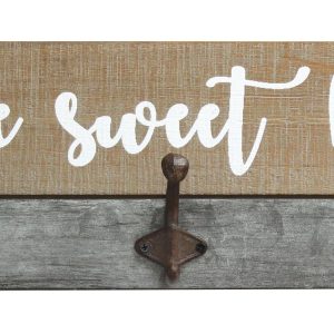 Distressed Home Sweet Home Wood Coat Rack Wall Hanging