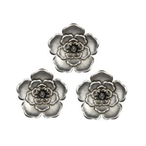 Alluring Silver Metal Wall Flowers