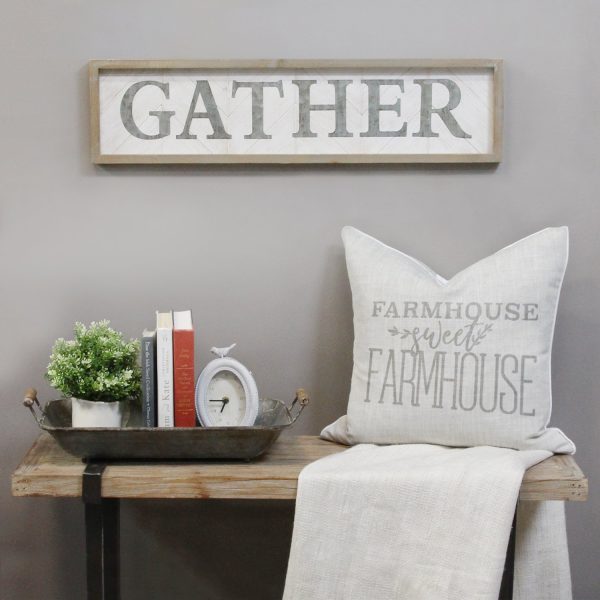 Metal and Wood Framed Gather Wall Art - Image 2