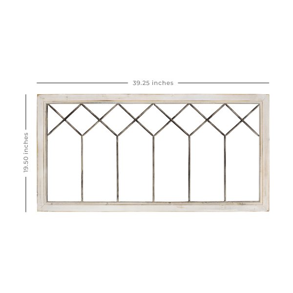 Distressed White Metal and Wood Framed Wall Art - Image 2