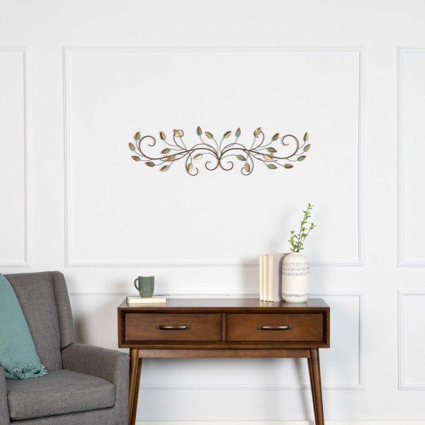 Patina Scroll Metal Leaf Wall Decor - Image 2